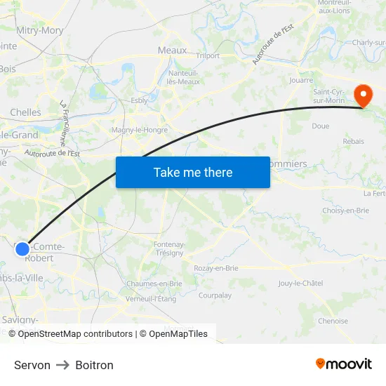 Servon to Boitron map