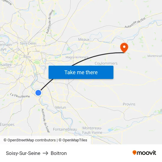 Soisy-Sur-Seine to Boitron map
