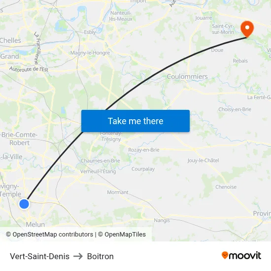 Vert-Saint-Denis to Boitron map