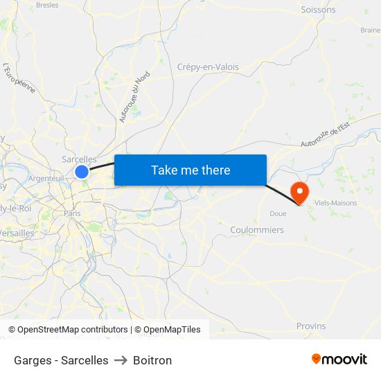 Garges - Sarcelles to Boitron map