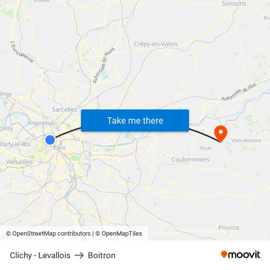 Clichy - Levallois to Boitron map