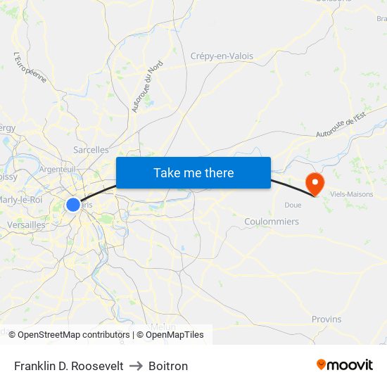 Franklin D. Roosevelt to Boitron map