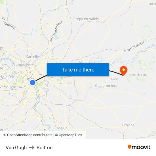 Van Gogh to Boitron map