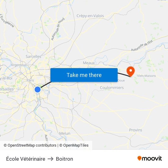 École Vétérinaire to Boitron map
