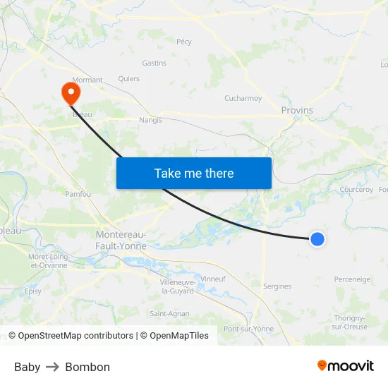 Baby to Bombon map