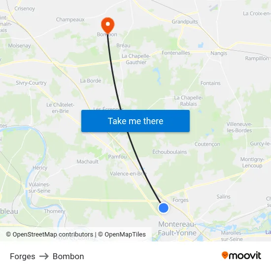 Forges to Bombon map