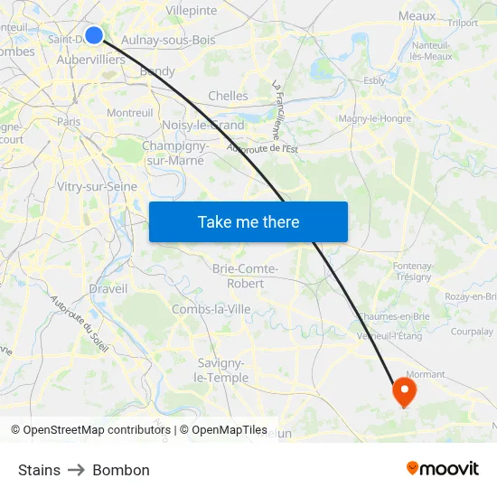 Stains to Bombon map
