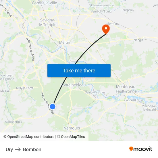 Ury to Bombon map