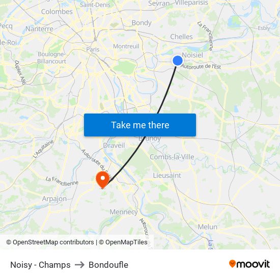 Noisy - Champs to Bondoufle map