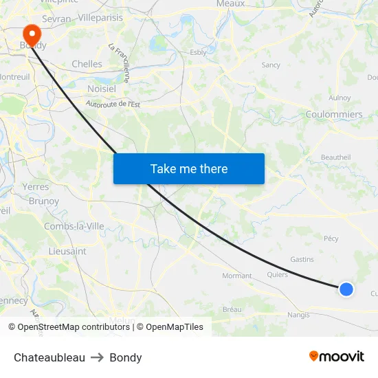 Chateaubleau to Bondy map
