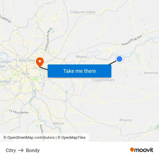 Citry to Bondy map