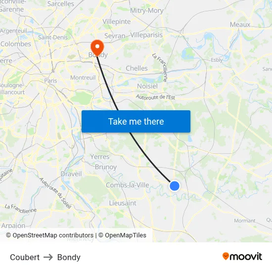 Coubert to Bondy map