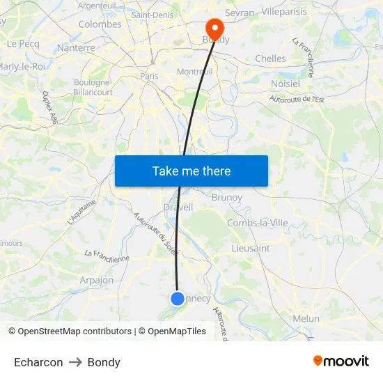 Echarcon to Bondy map