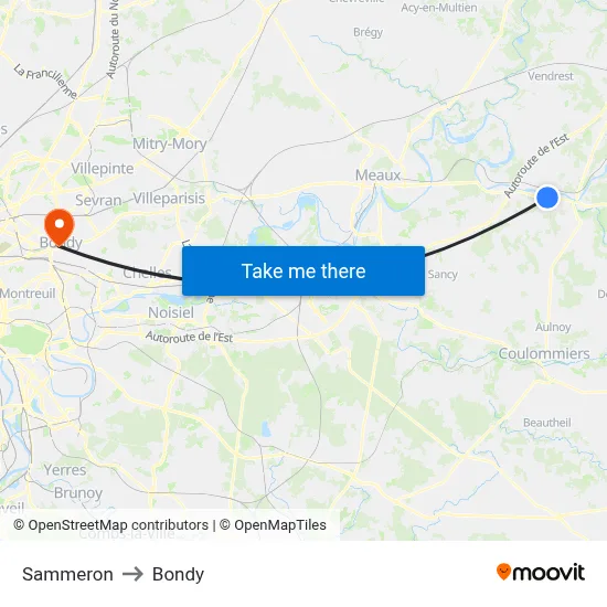 Sammeron to Bondy map