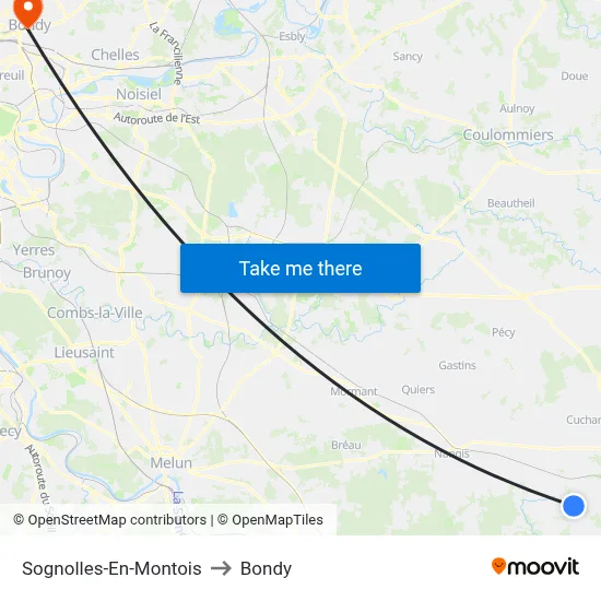 Sognolles-En-Montois to Bondy map
