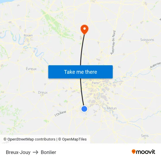 Breux-Jouy to Bonlier map