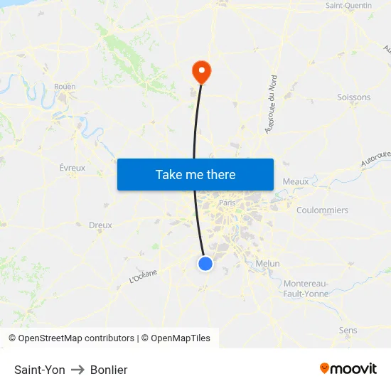 Saint-Yon to Bonlier map