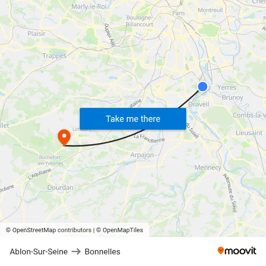 Ablon-Sur-Seine to Bonnelles map