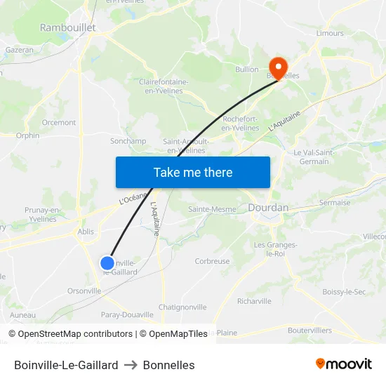 Boinville-Le-Gaillard to Bonnelles map