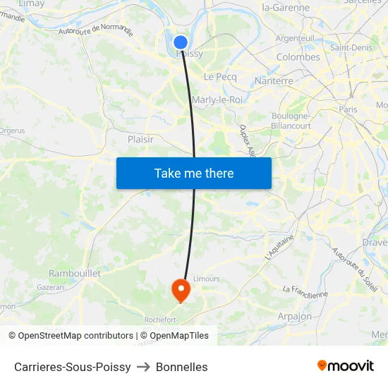 Carrieres-Sous-Poissy to Bonnelles map