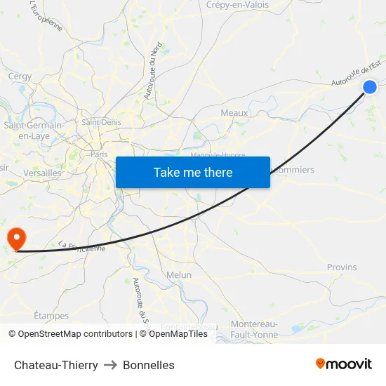 Chateau-Thierry to Bonnelles map