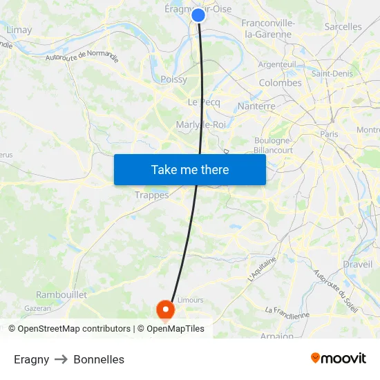 Eragny to Bonnelles map