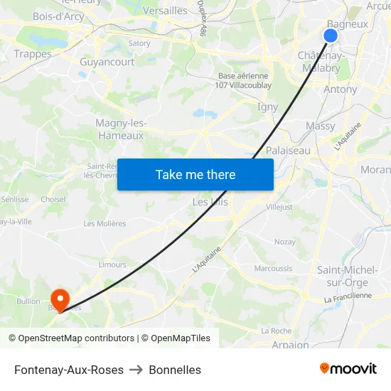 Fontenay-Aux-Roses to Bonnelles map
