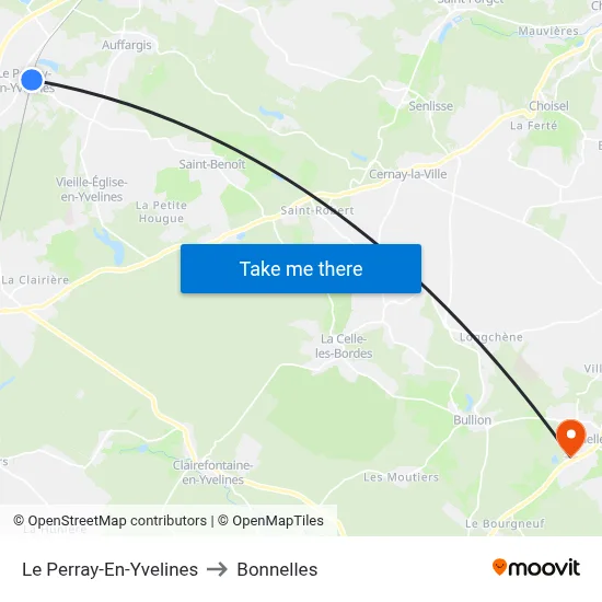 Le Perray-En-Yvelines to Bonnelles map