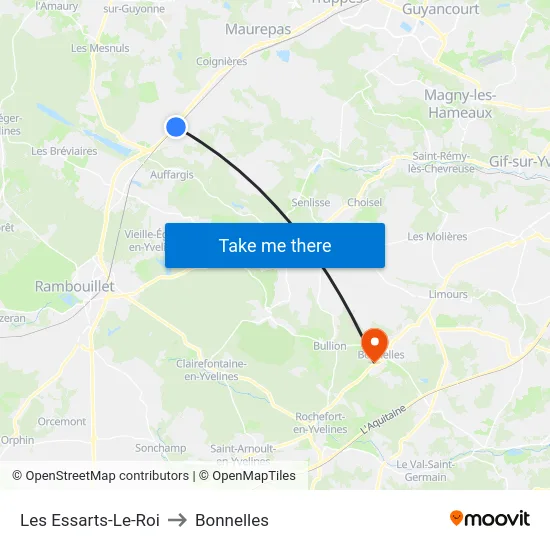 Les Essarts-Le-Roi to Bonnelles map