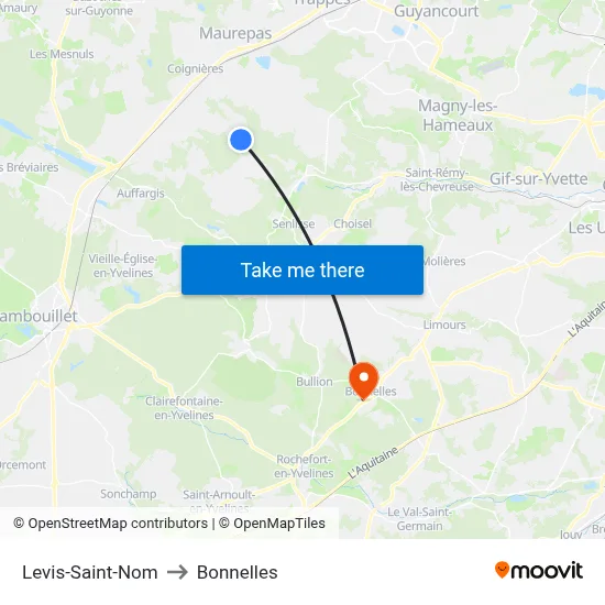 Levis-Saint-Nom to Bonnelles map