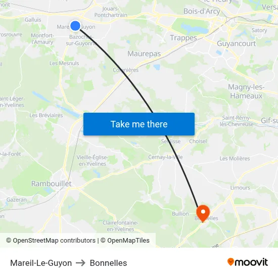 Mareil-Le-Guyon to Bonnelles map