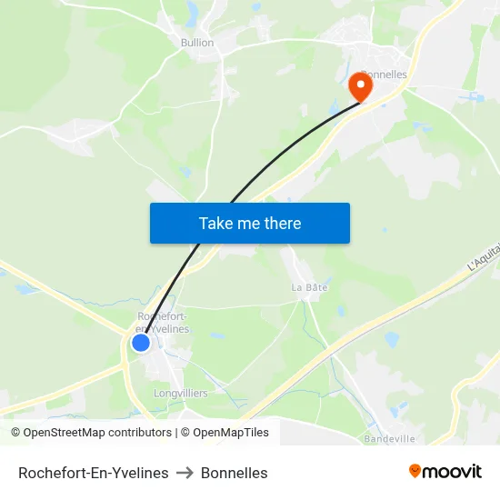 Rochefort-En-Yvelines to Bonnelles map