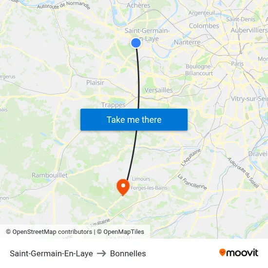 Saint-Germain-En-Laye to Bonnelles map