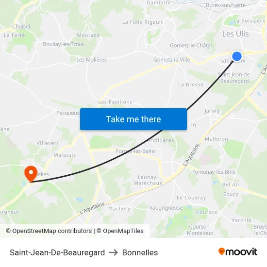 Saint-Jean-De-Beauregard to Bonnelles map
