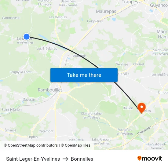 Saint-Leger-En-Yvelines to Bonnelles map