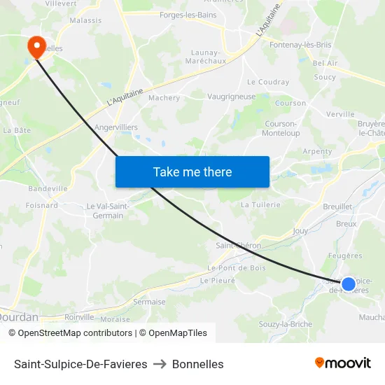 Saint-Sulpice-De-Favieres to Bonnelles map