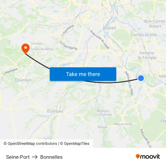 Seine-Port to Bonnelles map