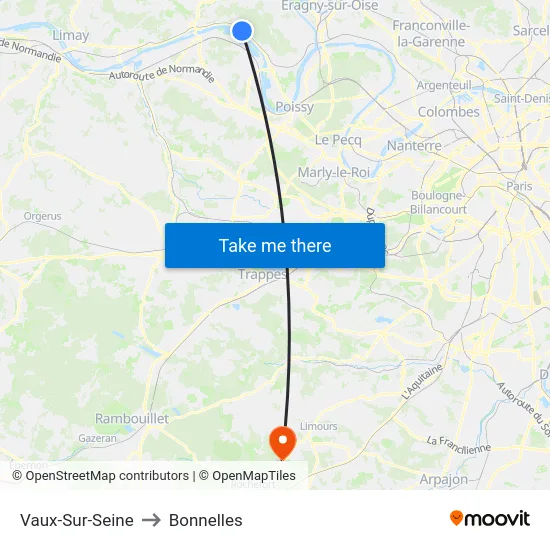 Vaux-Sur-Seine to Bonnelles map