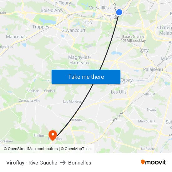 Viroflay - Rive Gauche to Bonnelles map