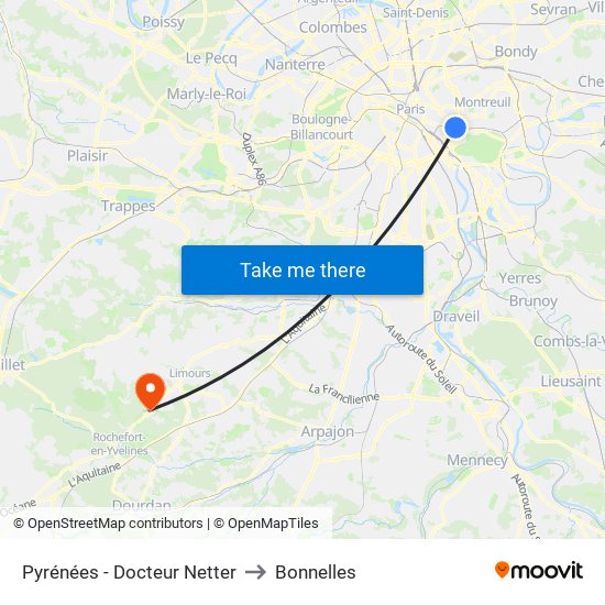 Pyrénées - Docteur Netter to Bonnelles map