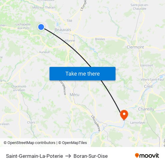 Saint-Germain-La-Poterie to Boran-Sur-Oise map