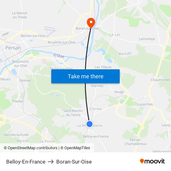 Belloy-En-France to Boran-Sur-Oise map