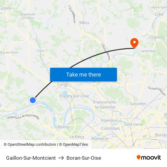 Gaillon-Sur-Montcient to Boran-Sur-Oise map