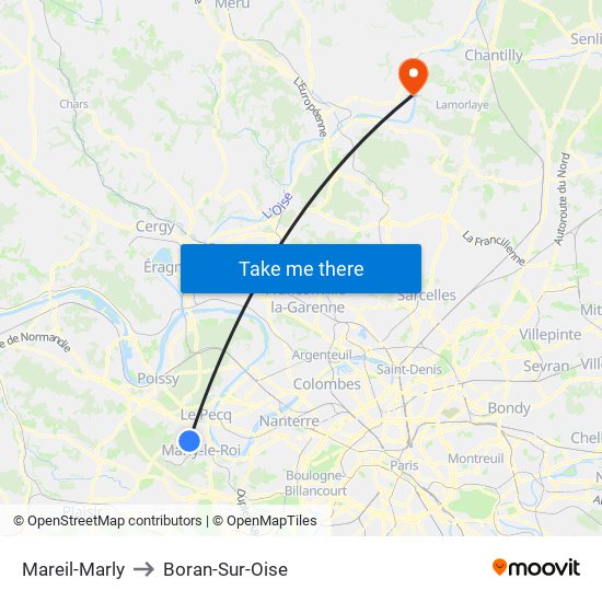 Mareil-Marly to Boran-Sur-Oise map