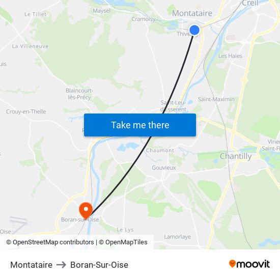 Montataire to Boran-Sur-Oise map