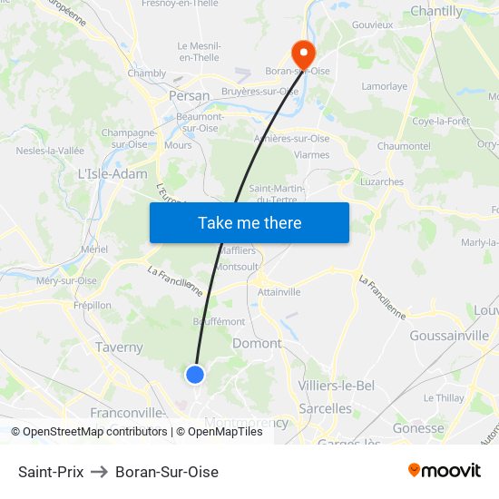 Saint-Prix to Boran-Sur-Oise map