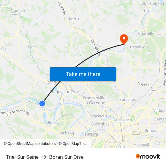 Triel-Sur-Seine to Boran-Sur-Oise map