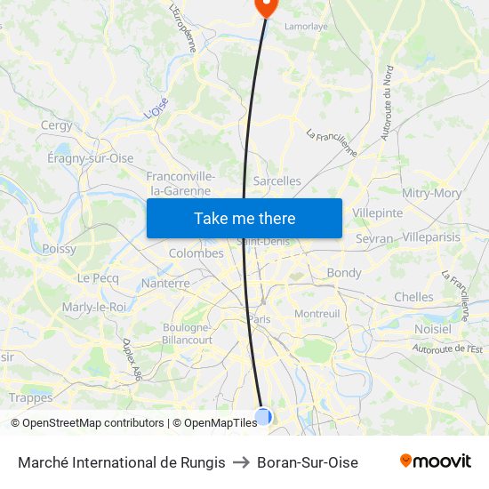 Marché International de Rungis to Boran-Sur-Oise map