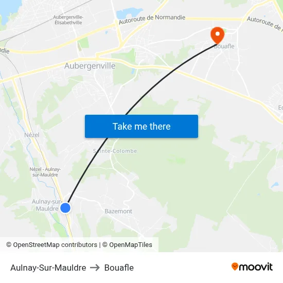 Aulnay-Sur-Mauldre to Bouafle map