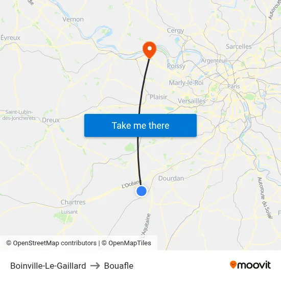 Boinville-Le-Gaillard to Bouafle map
